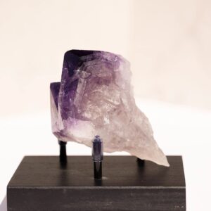 Natural Amethyst Point with deep purple termination and pale lavender crystal