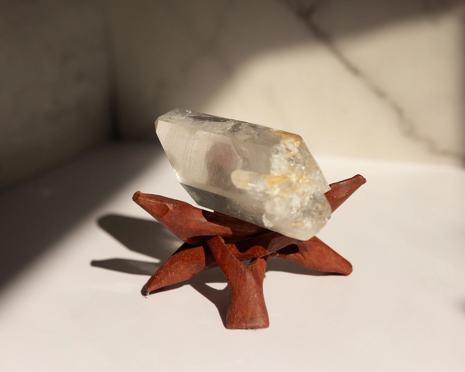 Mt. Ida Self-Healed Quartz Point with a Rainbow - Image 2