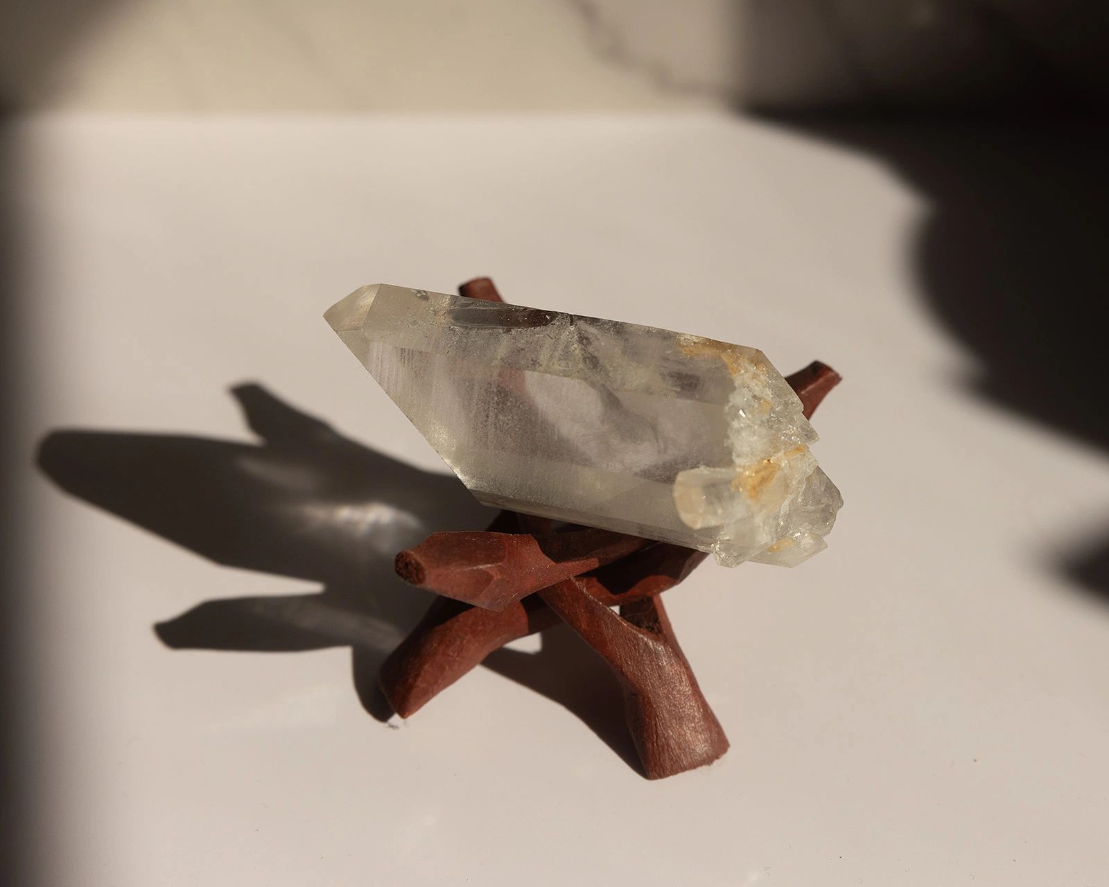 Mt. Ida Self-Healed Quartz Point with a Rainbow