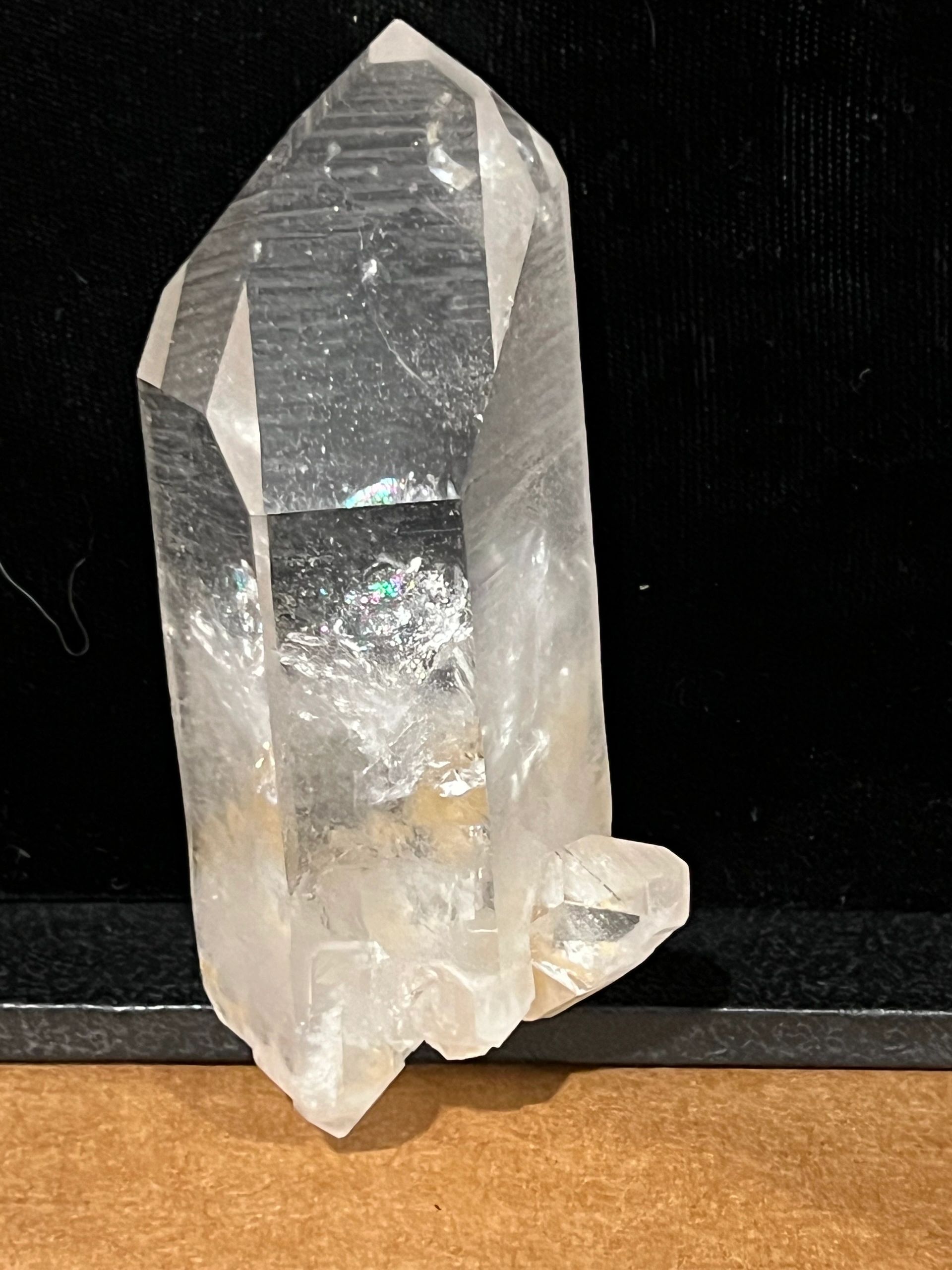 Mt. Ida Self-Healed Quartz Point with a Rainbow - Image 3