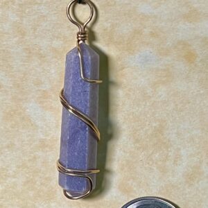 Lepidolite Pendant, Gold Wrap
