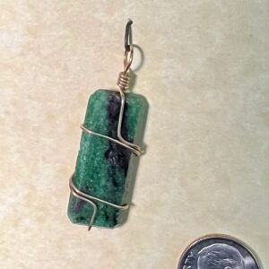 Ruby in Zoisite Pendant, Gold Wrap