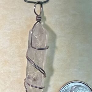 Golden Rutile Quartz Pendant, Silver Wrap