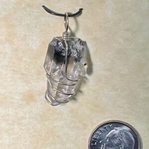 Smokey Quartz Pendant, Silver Wrap