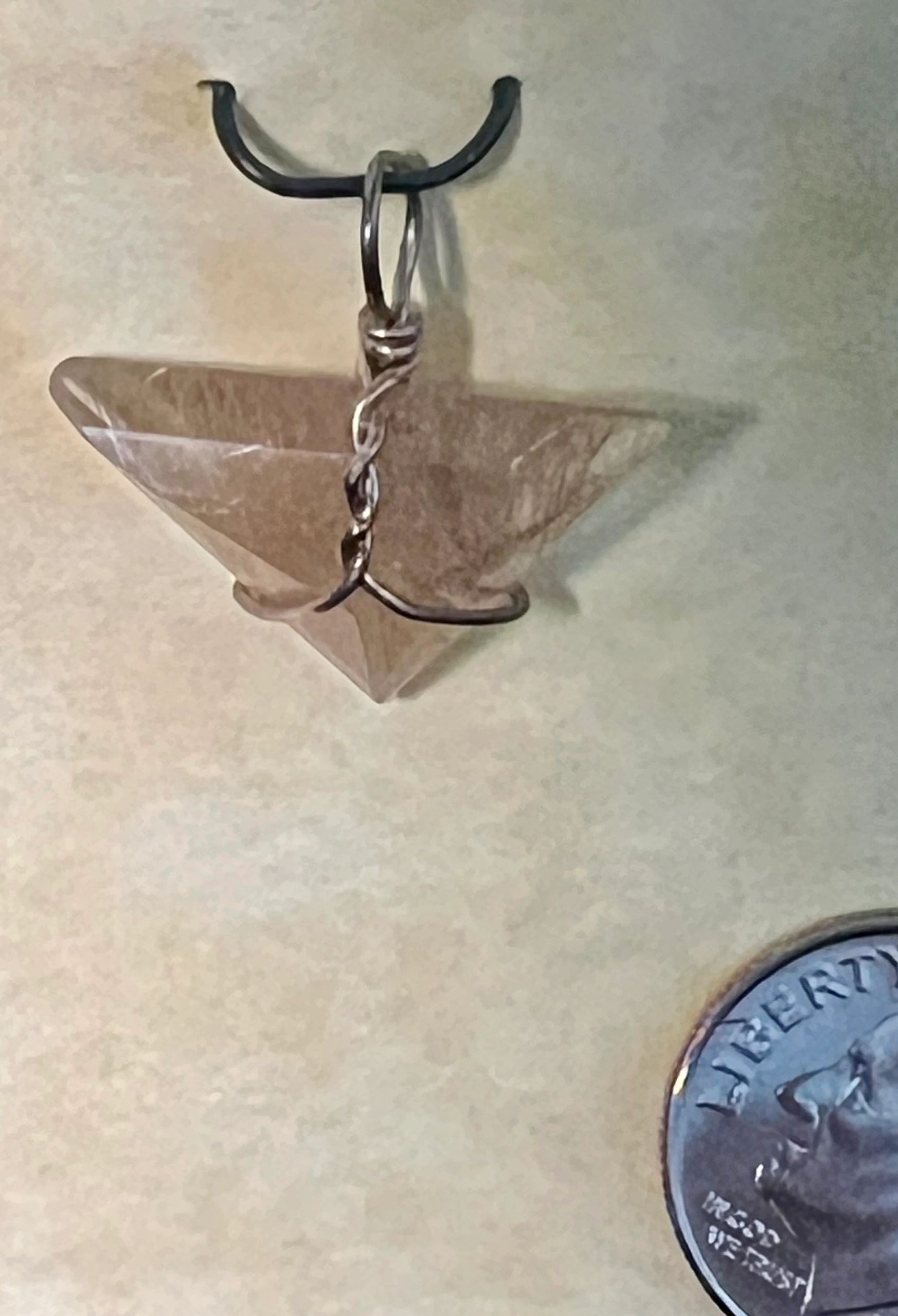 Golden Rutile Quartz Pendant, Silver Wrap 2