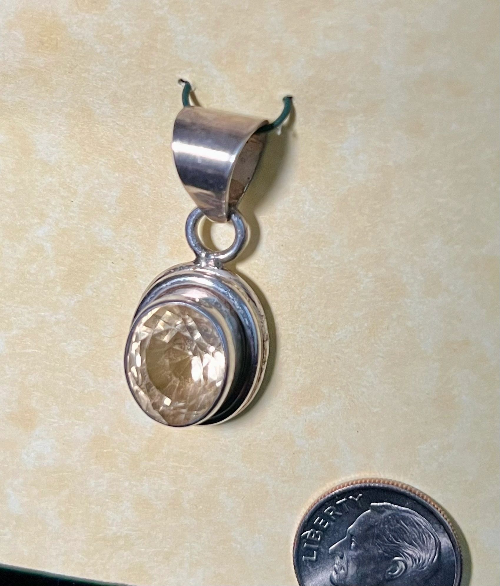 Citrine Pendant, set in Silver
