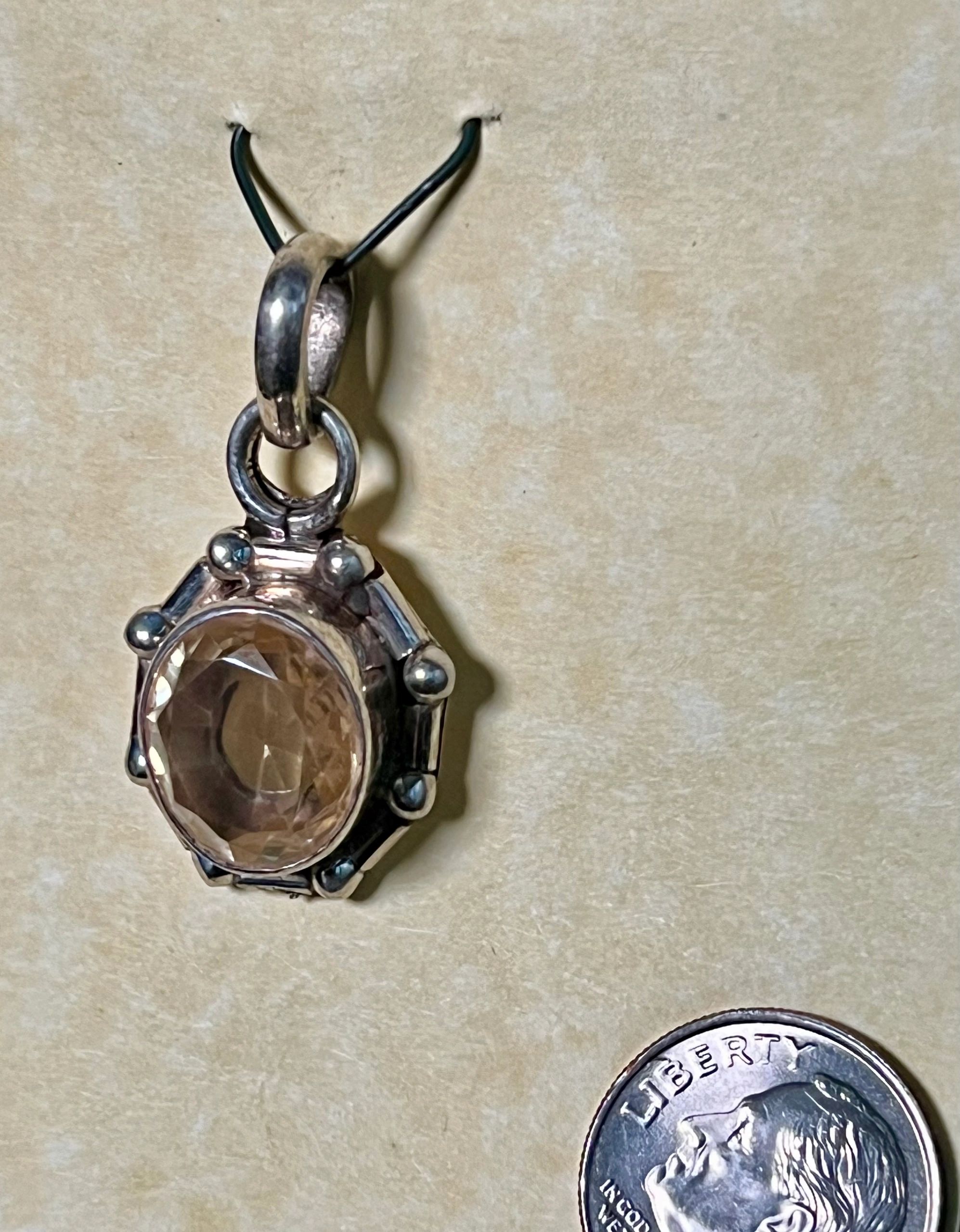 Citrine Pendant, set in Silver 3