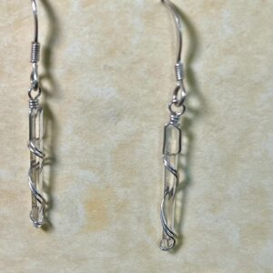 Quartz Earrings, Silver Wrap
