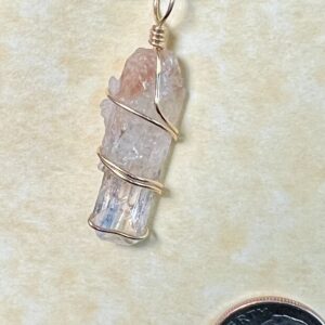 Danburite Pendant, Gold Wrap
