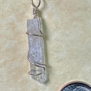 Danburite Pendant, Silver Wrap 3