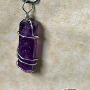 Amethyst Pendant, Silver Wrap