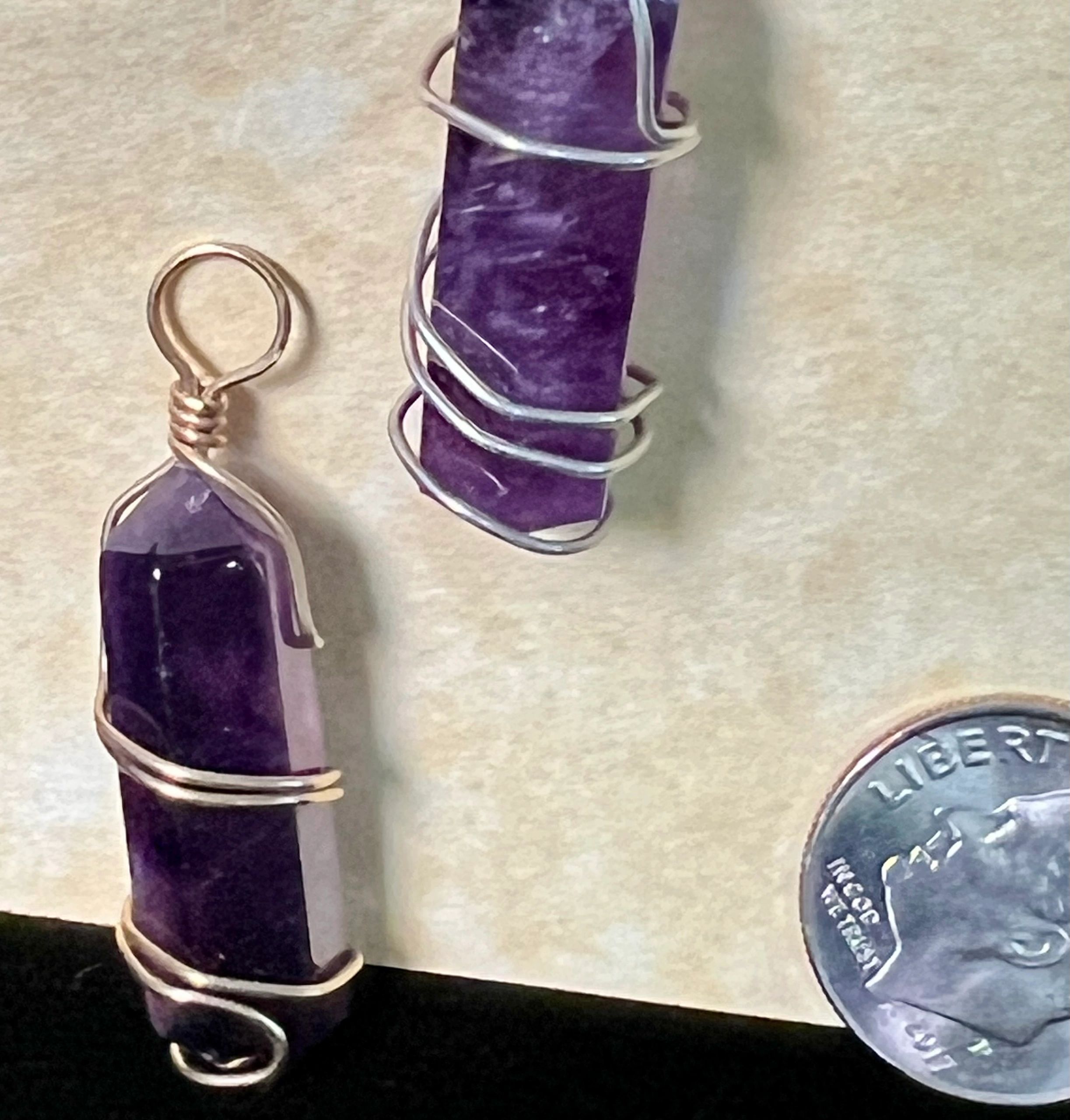 Amethyst Pendant, Gold Wrap