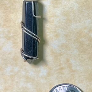 Hematite Pendant, Silver Wrap