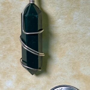 Bloodstone Pendant, Silver Wrap