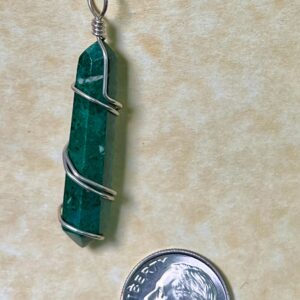 Malacite Silver Wrap Pendant