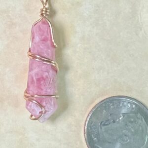Rhodochrosite Pendant, Gold Wrap