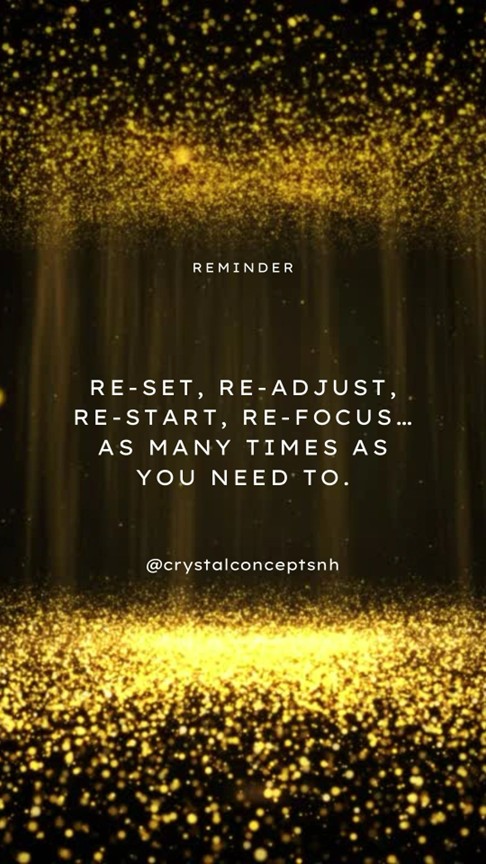 Re-set, Re-adjust, Re-start, Re-focus